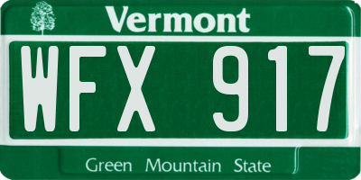 VT license plate WFX917