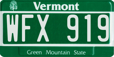 VT license plate WFX919