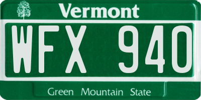 VT license plate WFX940