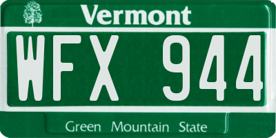 VT license plate WFX944