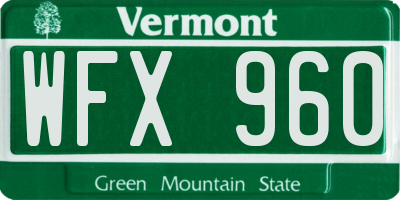 VT license plate WFX960