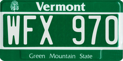 VT license plate WFX970