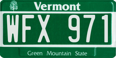 VT license plate WFX971