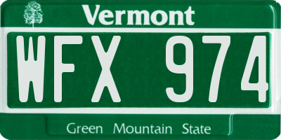 VT license plate WFX974