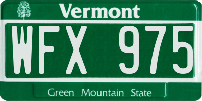 VT license plate WFX975