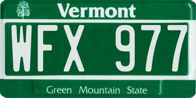 VT license plate WFX977