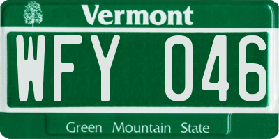 VT license plate WFY046