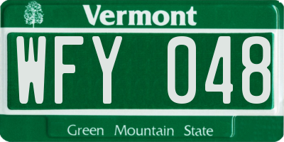 VT license plate WFY048