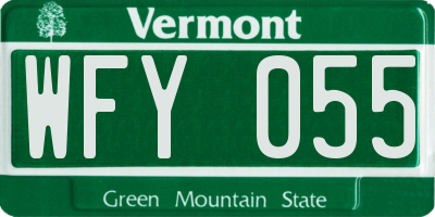 VT license plate WFY055