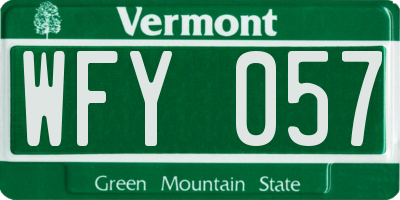 VT license plate WFY057