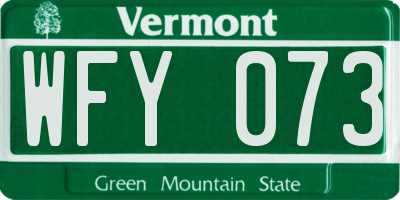 VT license plate WFY073