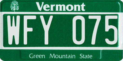 VT license plate WFY075