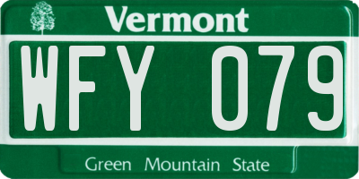 VT license plate WFY079