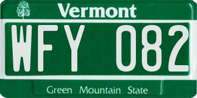 VT license plate WFY082