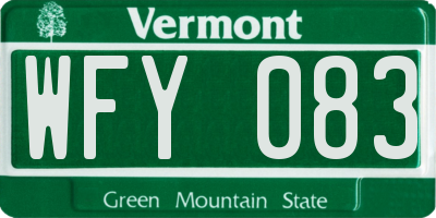 VT license plate WFY083