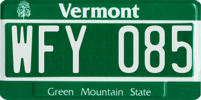 VT license plate WFY085
