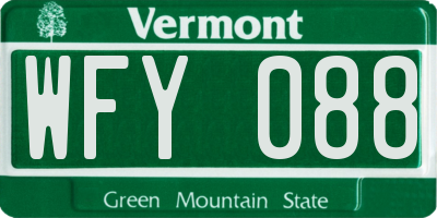 VT license plate WFY088