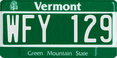 VT license plate WFY129