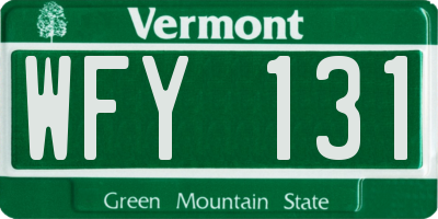 VT license plate WFY131