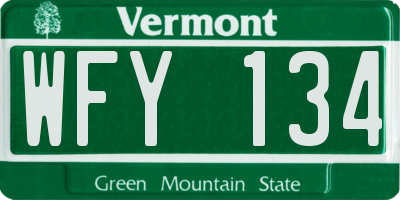 VT license plate WFY134