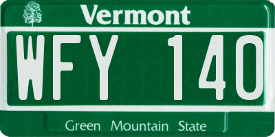 VT license plate WFY140