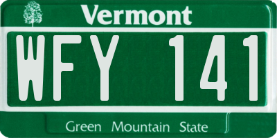 VT license plate WFY141