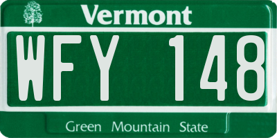 VT license plate WFY148