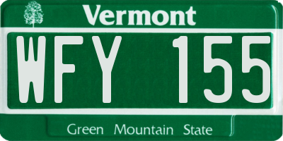 VT license plate WFY155