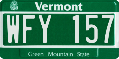 VT license plate WFY157