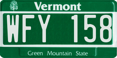 VT license plate WFY158