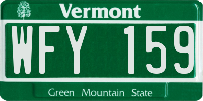 VT license plate WFY159