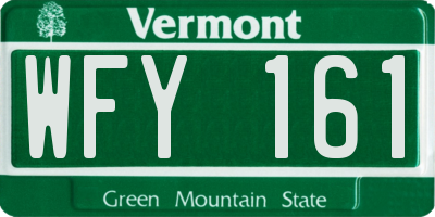 VT license plate WFY161