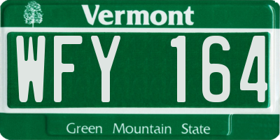 VT license plate WFY164