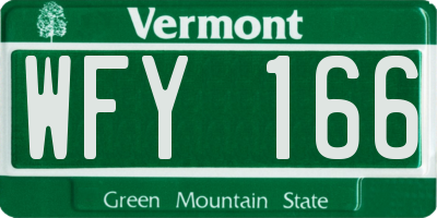 VT license plate WFY166