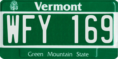 VT license plate WFY169