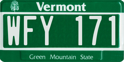 VT license plate WFY171