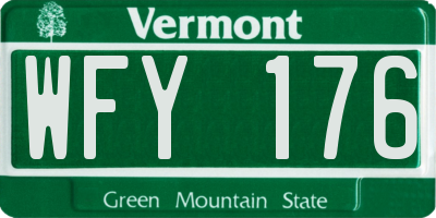 VT license plate WFY176