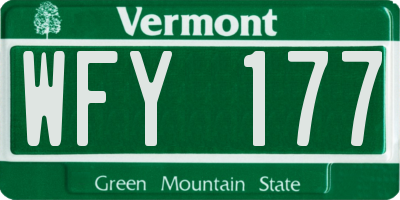 VT license plate WFY177