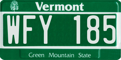 VT license plate WFY185