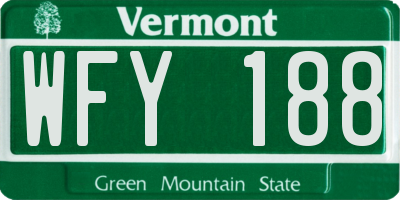 VT license plate WFY188