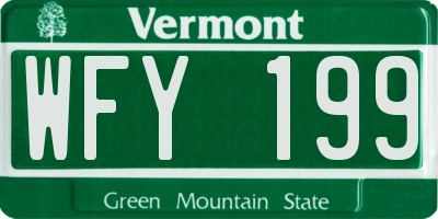 VT license plate WFY199
