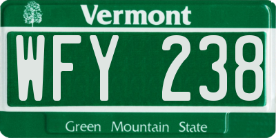 VT license plate WFY238