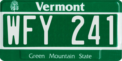 VT license plate WFY241