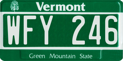 VT license plate WFY246
