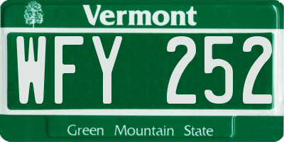 VT license plate WFY252