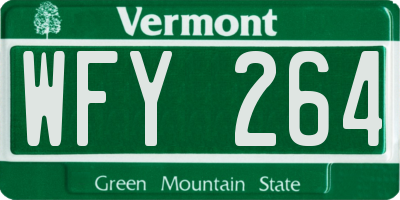 VT license plate WFY264