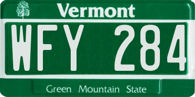 VT license plate WFY284