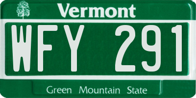 VT license plate WFY291