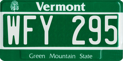 VT license plate WFY295