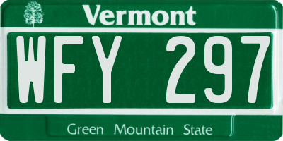 VT license plate WFY297